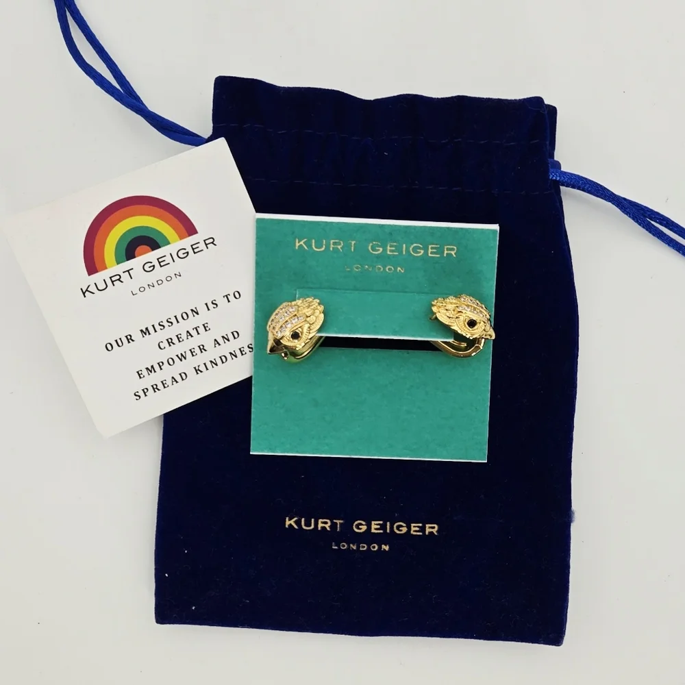 Kurt Geiger London Pavé Eagle Stud Post-Back Earrings - Picture 4 of 12